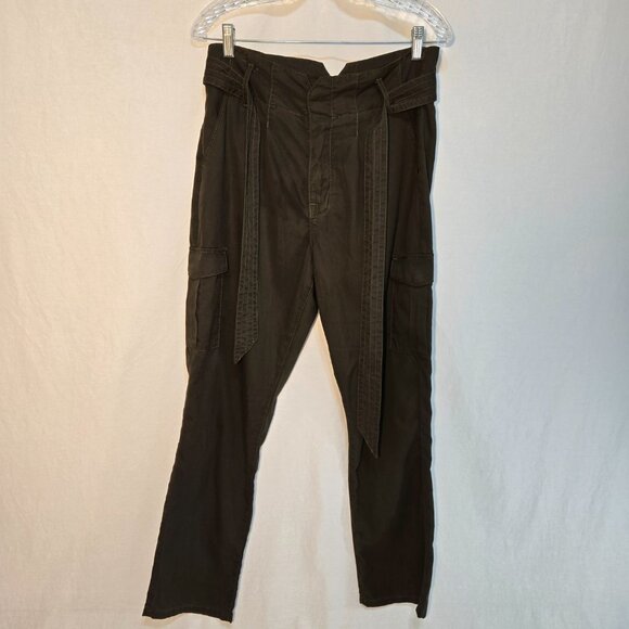Good American Pants - GOOD AMERICAN Hunter Green Belt Hi-Rise Drapey Cargo Pant Size 6/28 New NO Tag!